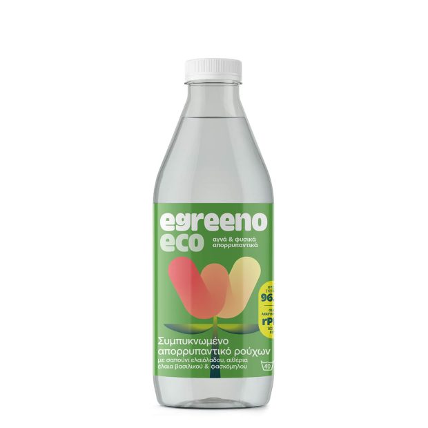 Φυσικό Απορρυπαντικό ρούχων Egreeno Eco, με αιθέρια έλαια / 1L (40 πλύσεις)