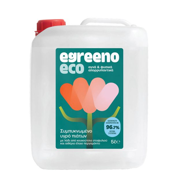 Φυσικό Υγρό πιάτων Egreeno Eco, με αιθέρια έλαια / 5L