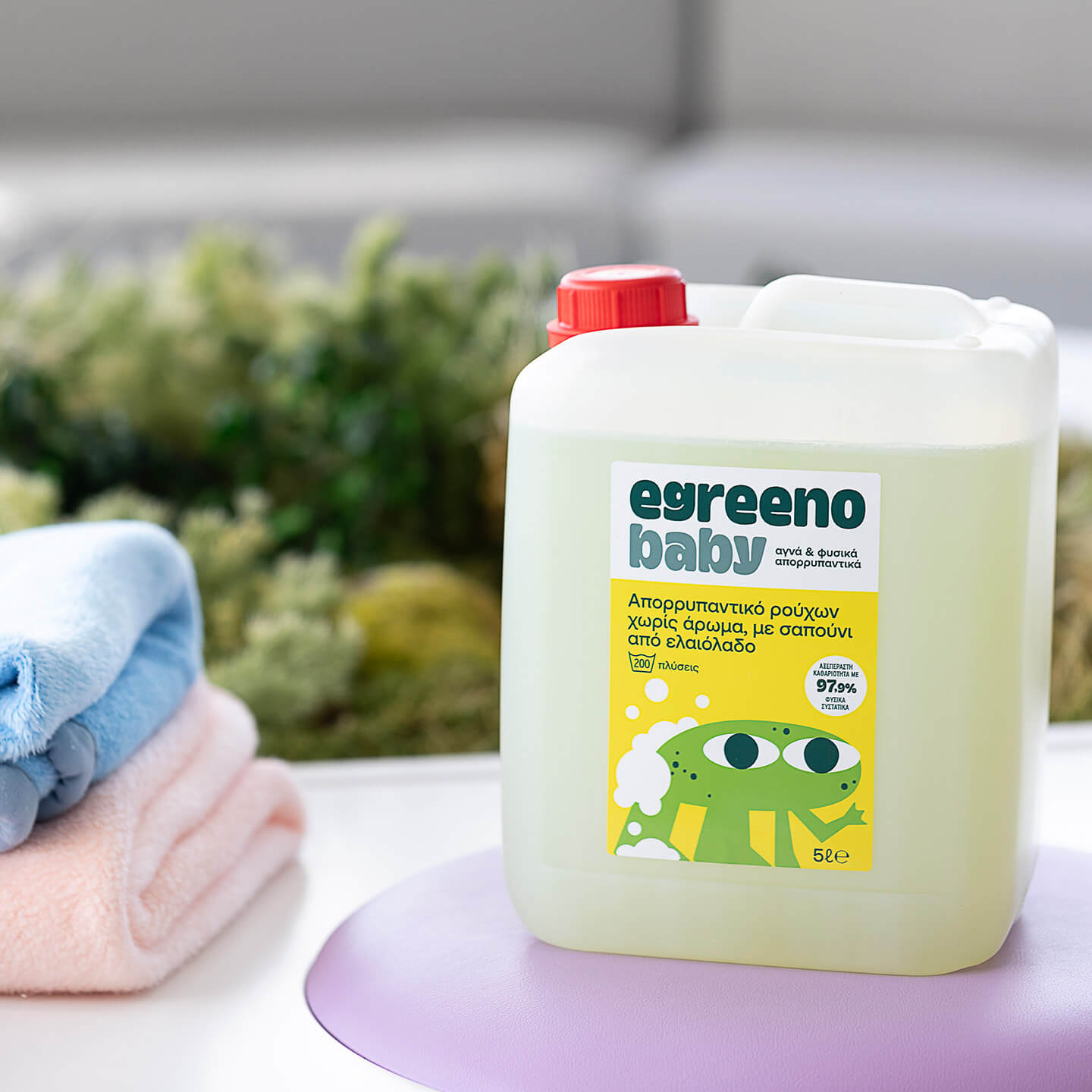 Βρεφικό Απορρυπαντικό ρούχων Egreeno Baby, χωρίς άρωμα / 5L (200 πλύσεις)