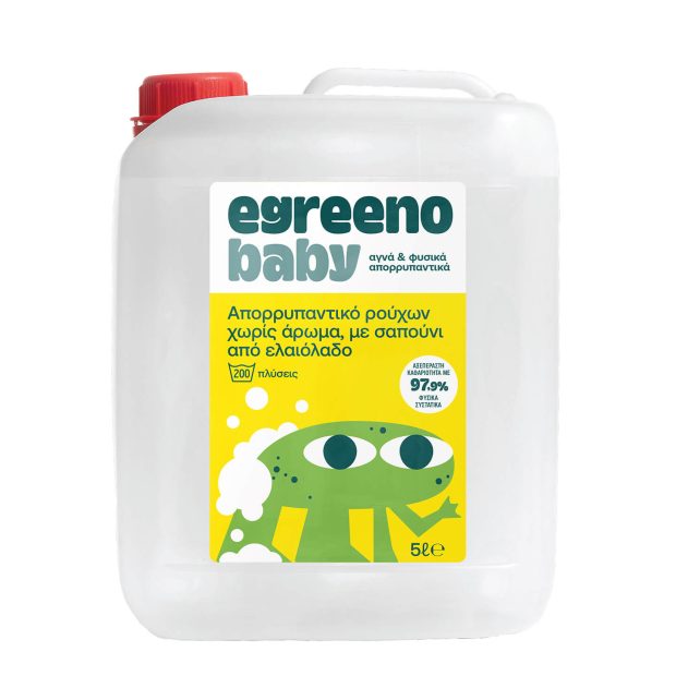 Βρεφικό Απορρυπαντικό ρούχων Egreeno Baby, χωρίς άρωμα / 5L (200 πλύσεις)